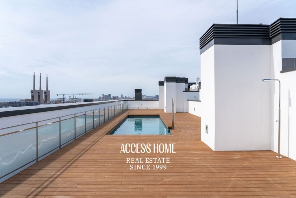 Exclusivo piso de obra nueva con terraza de 140 m² y piscina en Badalona