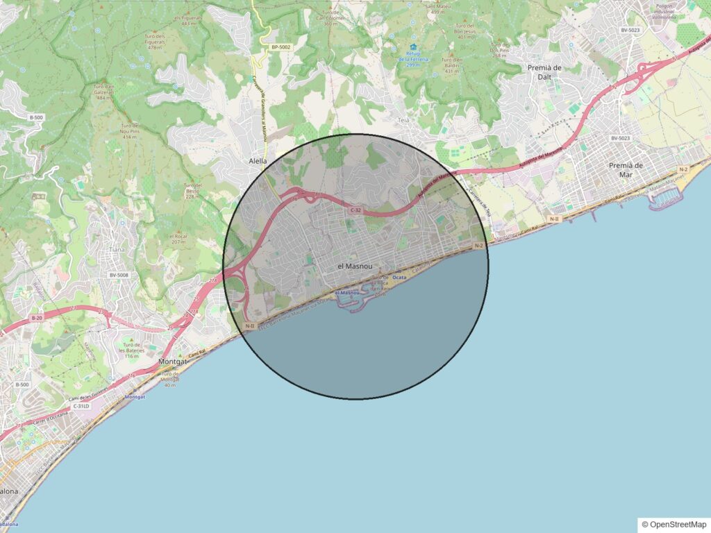 Mapa de la zona de El Masnou
