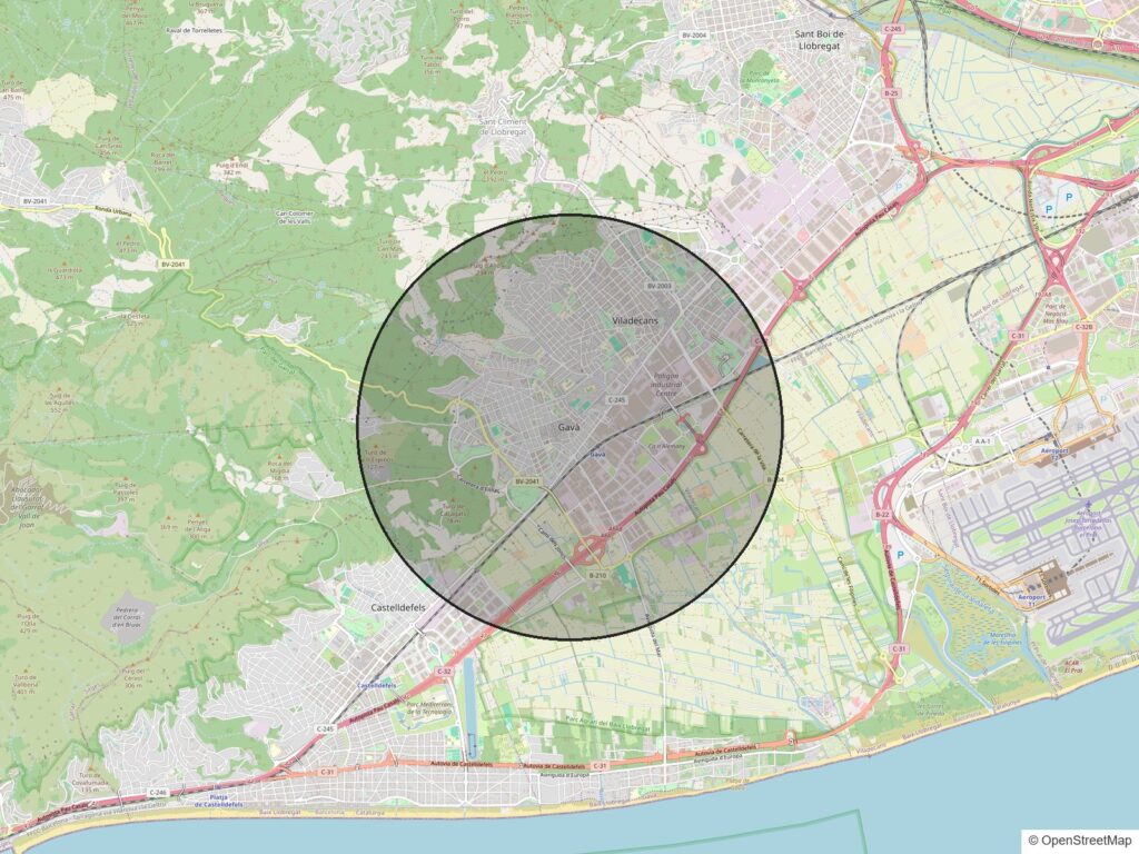 Mapa de la zona de Gavà