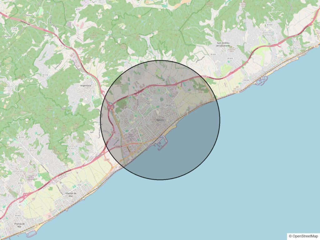 Mapa de la zona de Mataró