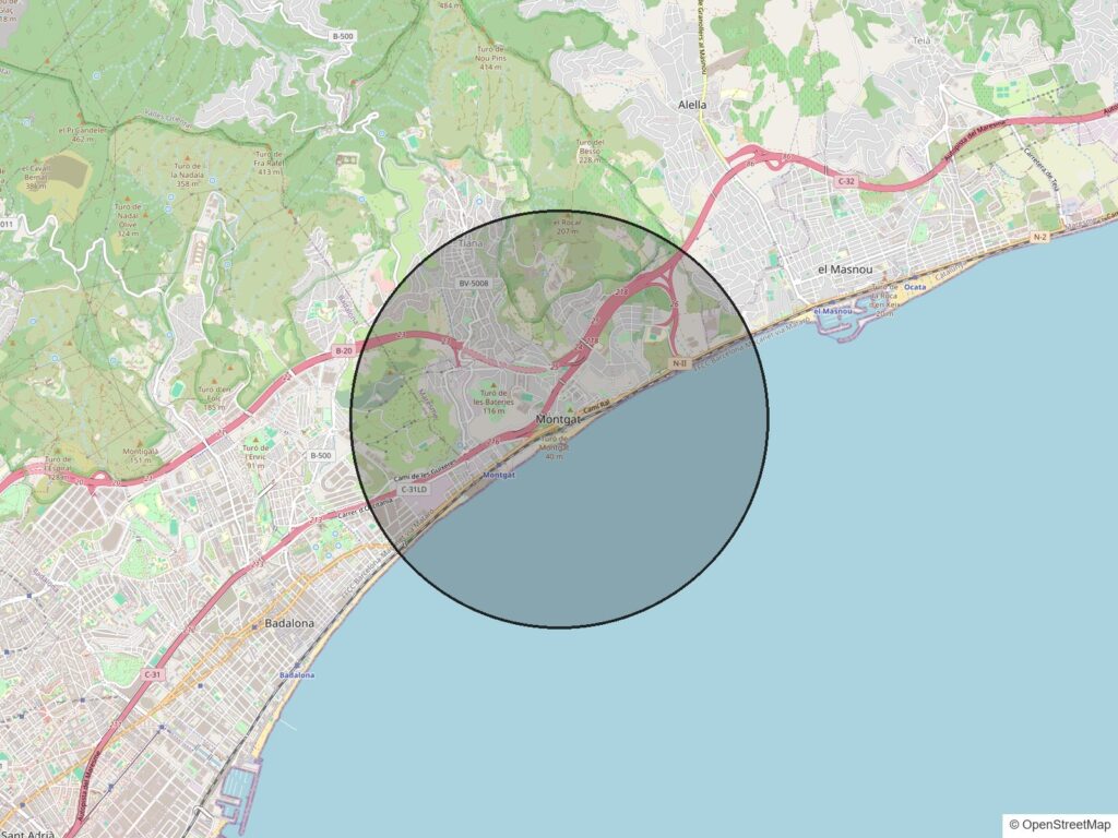 Mapa de la zona de Montgat