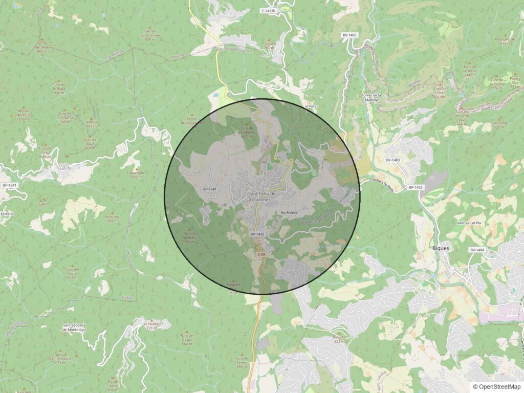 Mapa de la zona de Sant Feliu de Codines