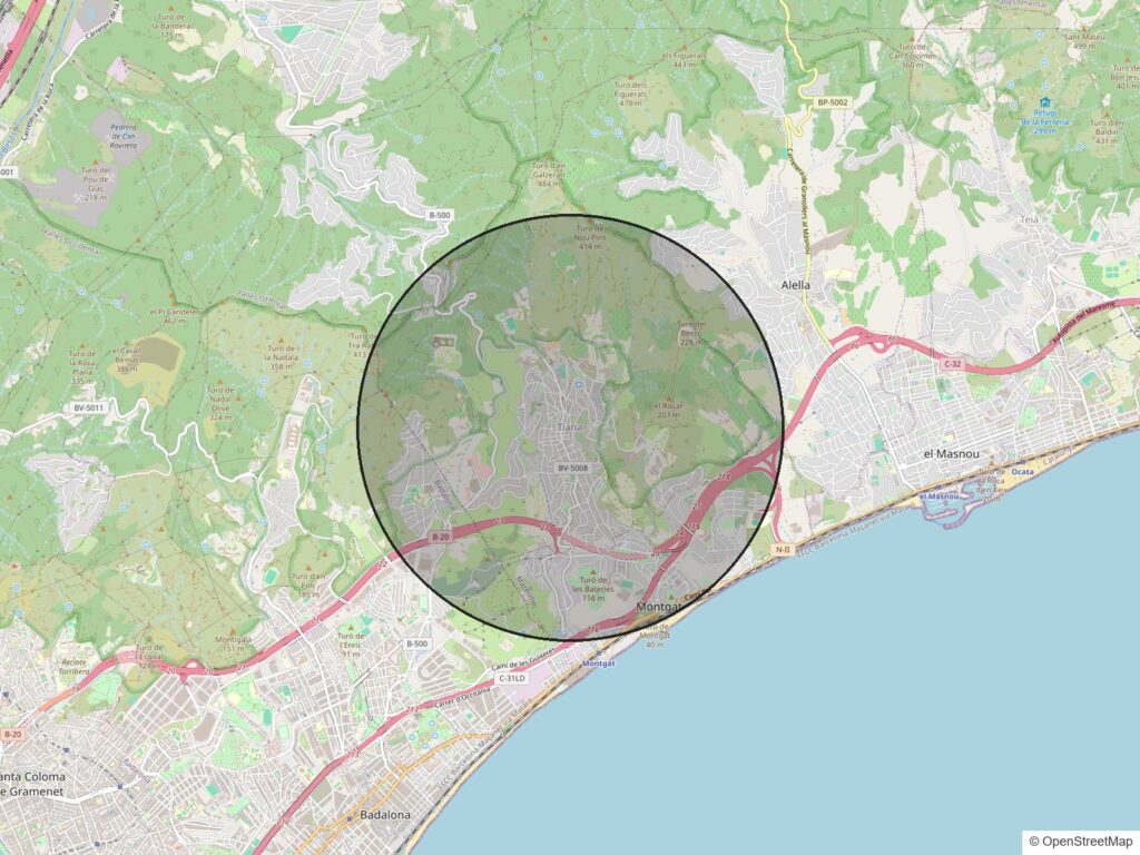 Mapa de la zona de Tiana