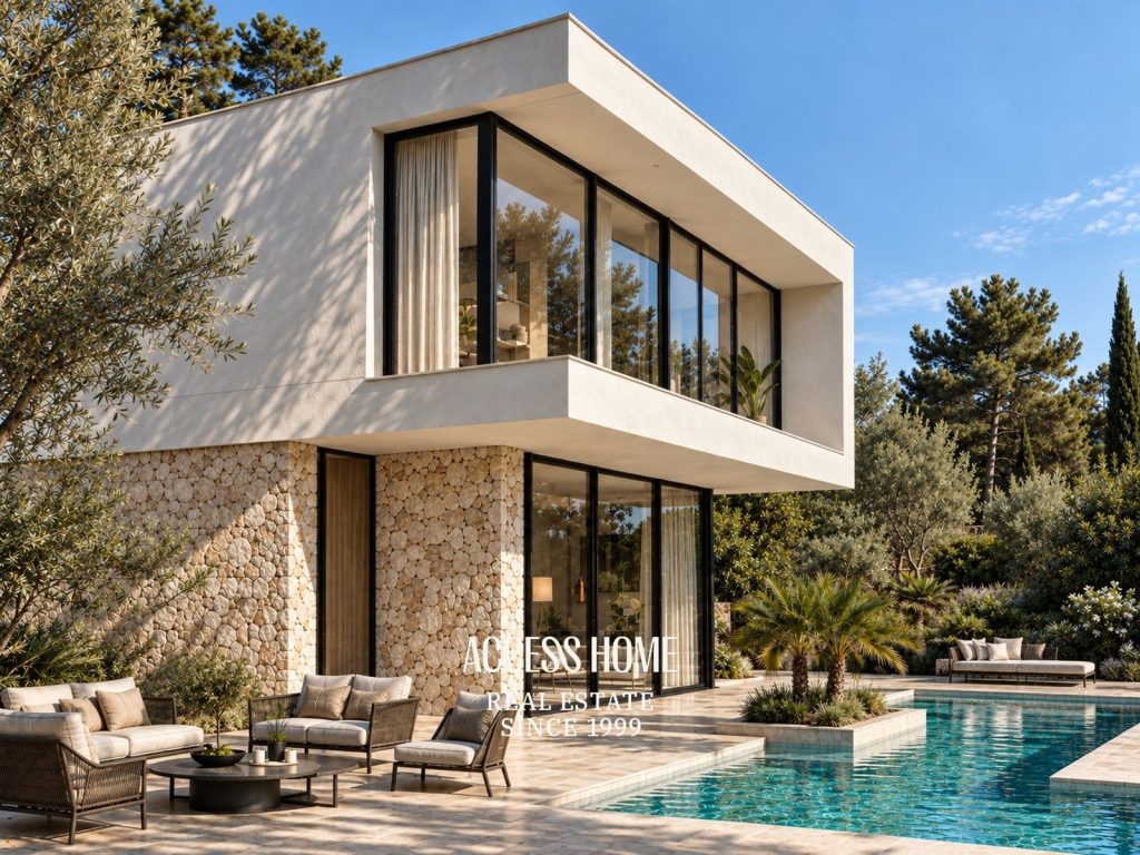 Exclusiva villa de obra nueva en Cabrils con impresionantes vistas panorámicas al Mediterráneo