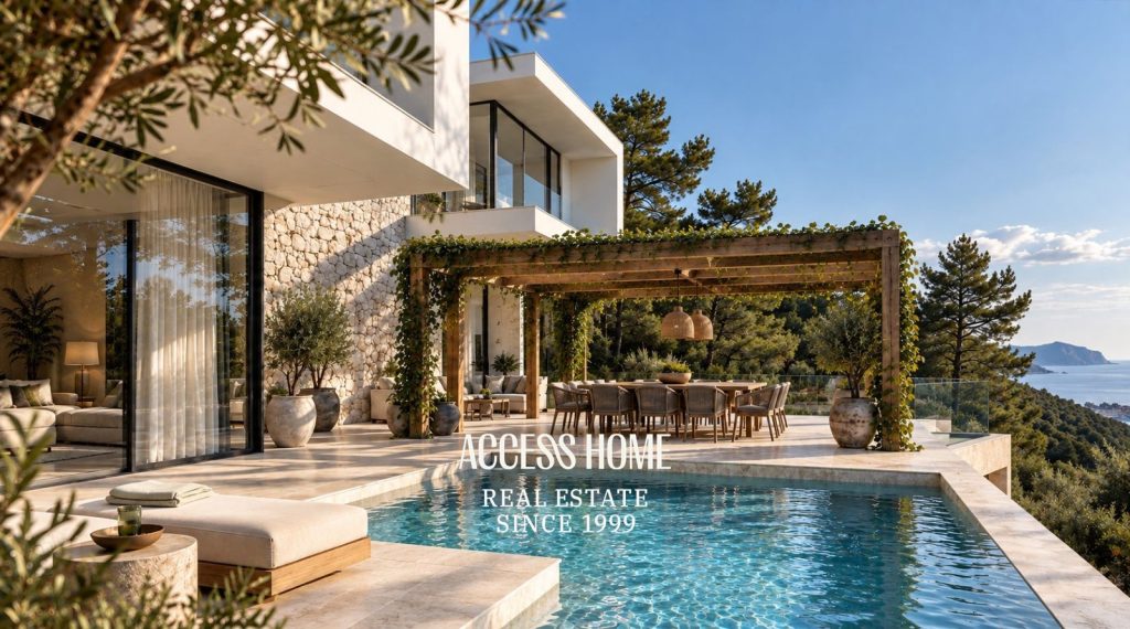 Exclusiva villa de obra nueva en Cabrils con impresionantes vistas panorámicas al Mediterráneo