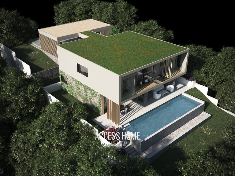 Exclusiva villa de obra nueva en La Cisa, Premià de Dalt, con vistas al mar y arquitectura contemporánea