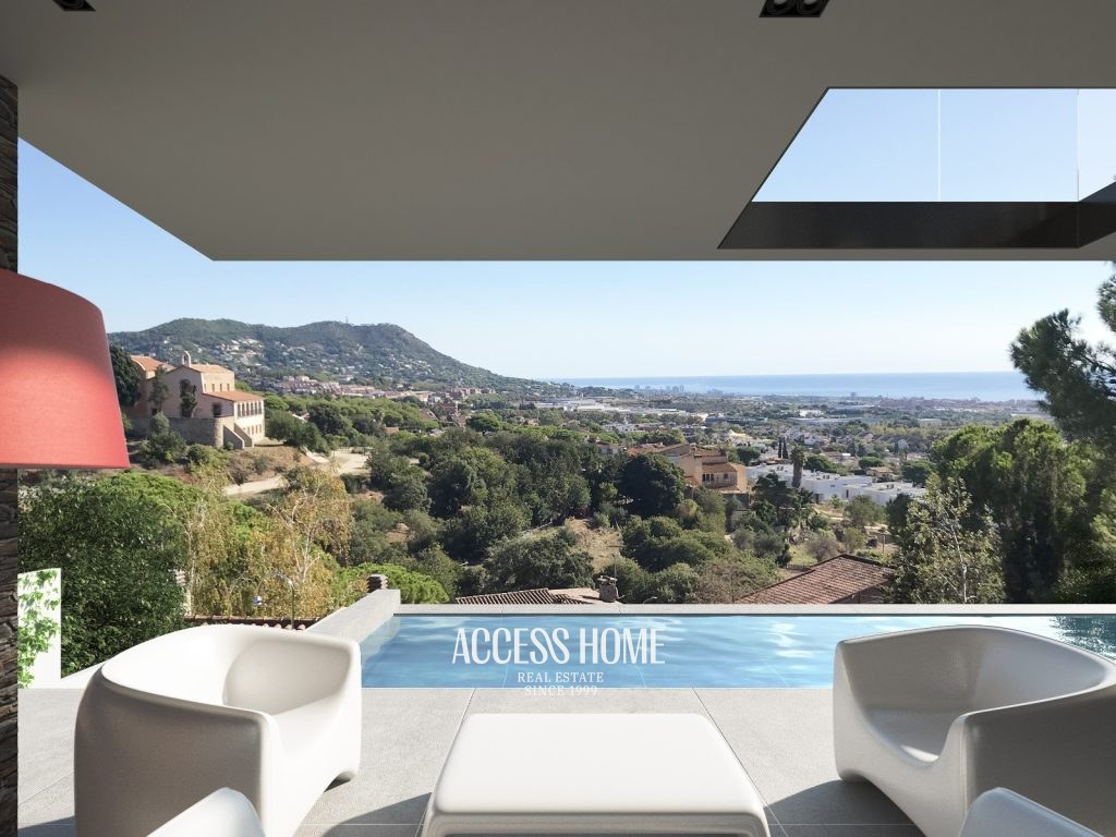 Exclusiva villa de obra nueva en La Cisa, Premià de Dalt, con vistas al mar y arquitectura contemporánea